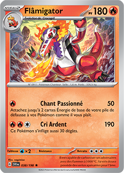 Carte Pokémon Flâmigator 038/198 de la série Écarlate et Violet en vente au meilleur prix
