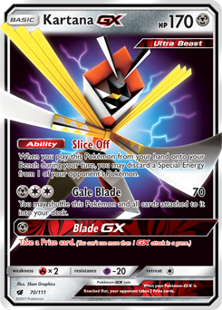 Kartana GX 117/111 Crimson Invasion Pokemon Card - Rainbow Secret Rare NM/M