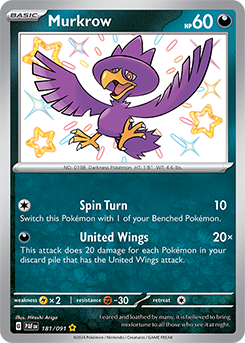 Murkrow 181/91 Pokémon card from Paldean fates for sale at best price